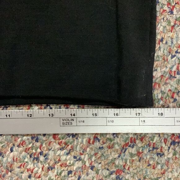 Vintage 70s N.R.1 Black Wool Double Knit Gold Button LS Shift Midi Dress Size 10 - Picture 11 of 14